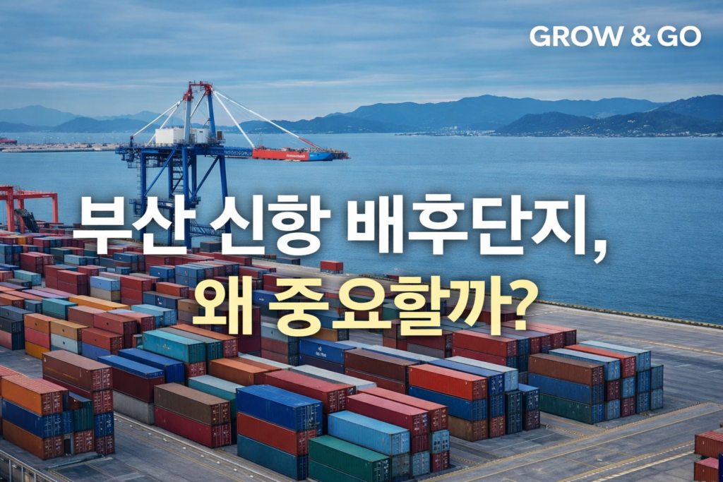 산 신항 배후단지와 FTZ 구조를 설명하는 물류 썸네일 이미지