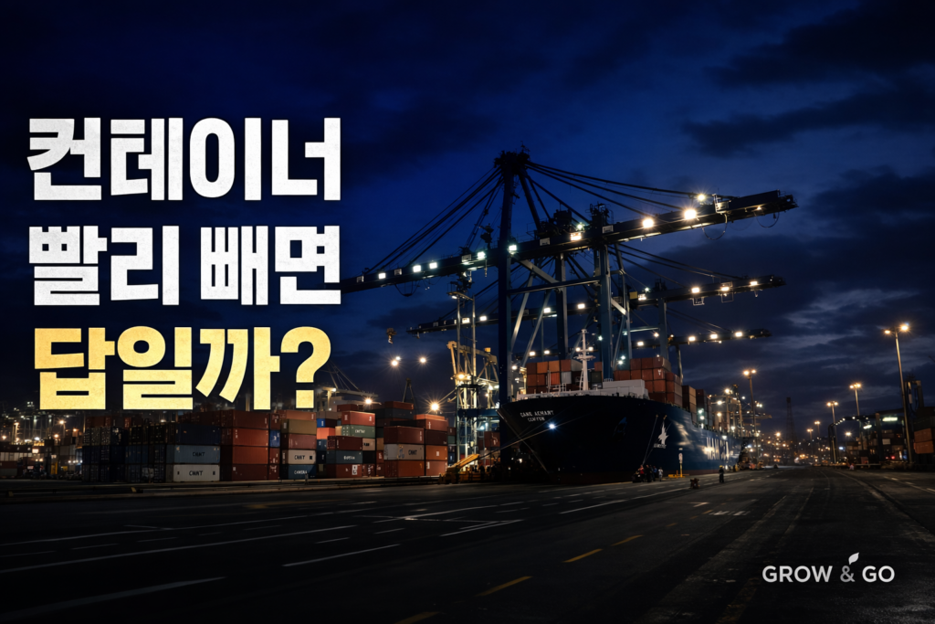 컨테이너 반출을 빨리하면 demurrage와 detention 문제가 해결되는지 설명하는 물류 썸네일 이미지
