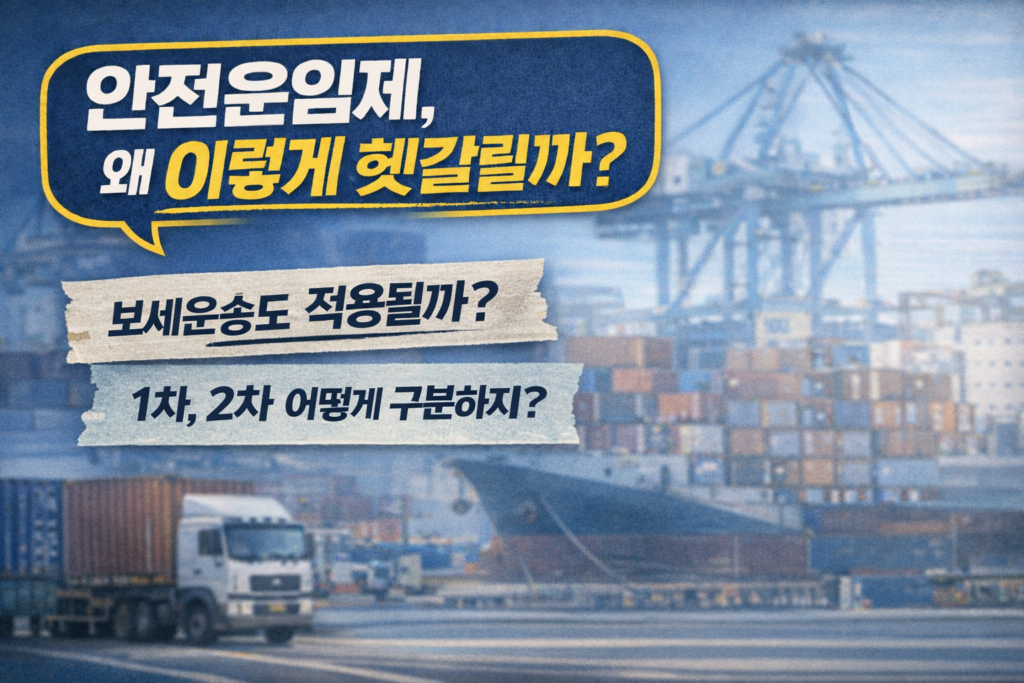 안전운임제가 왜 실무에서 헷갈리는지 보세운송과 컨테이너 운송 기준으로 설명하는 물류 항만 썸네일 이미지